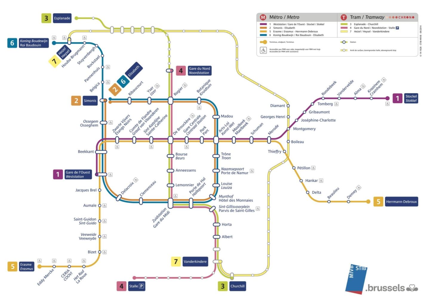 Mapa metro de Bruselas